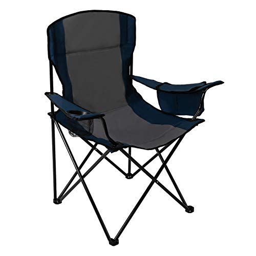 Silla de playa plegable - Asiento de pesca con reposabrazos y portavasos