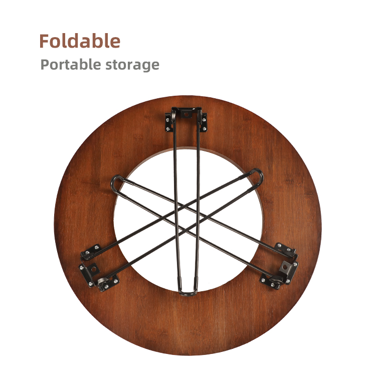 Mesa de picnic ultraligera plegable para acampar, redonda, para beber y hacer barbacoas