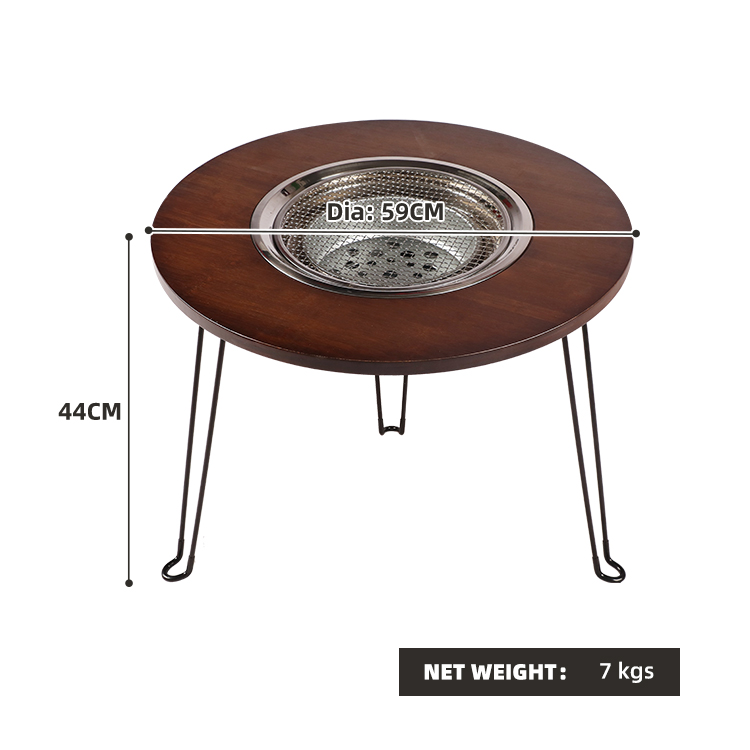 Mesa de picnic ultraligera plegable para acampar, redonda, para beber y hacer barbacoas