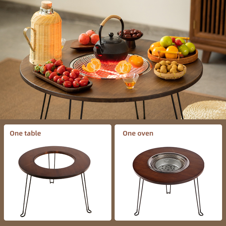 Mesa de picnic ultraligera plegable para acampar, redonda, para beber y hacer barbacoas