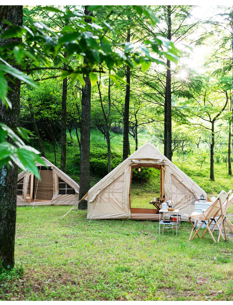 Tienda inflable de lona de lujo glamping de 6.3/12㎡ con poste de aire