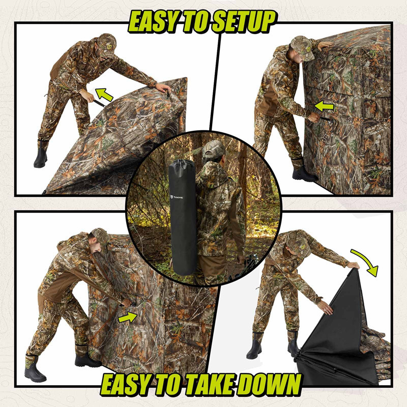 Tienda de campaña de camuflaje para caza y pesca con visión de 270 grados