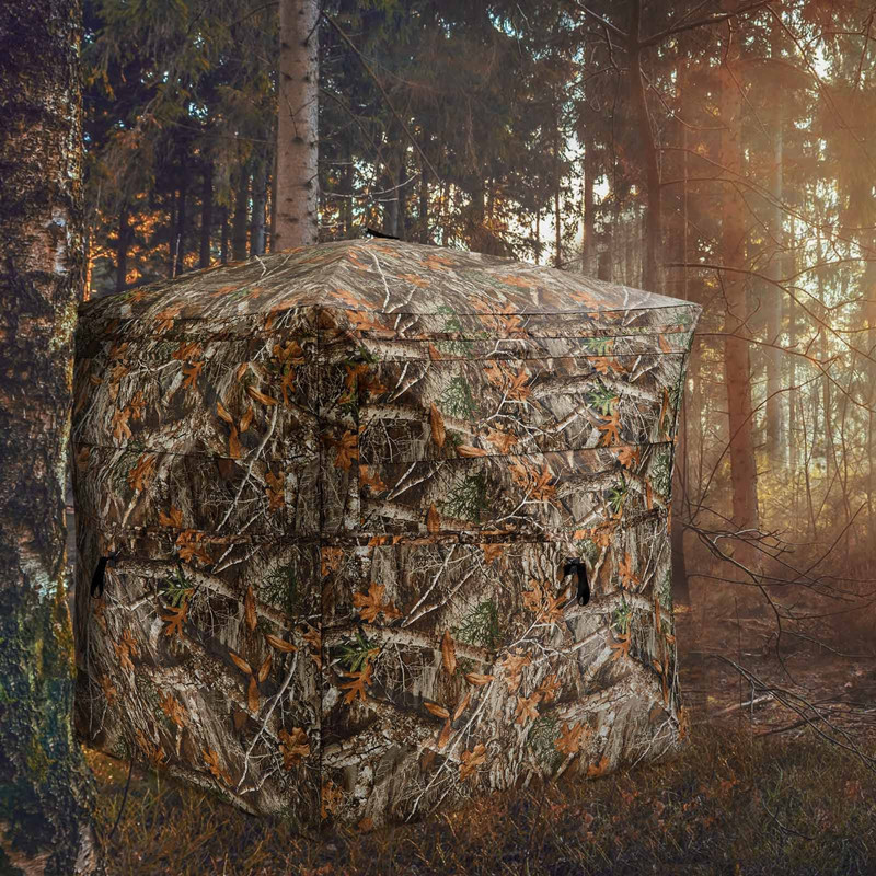 Tienda de campaña de camuflaje para caza y pesca con visión de 270 grados