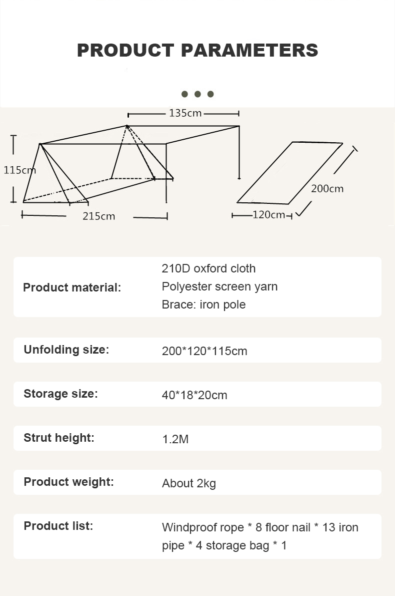 Tiendas de campaña de pared OEM/ODM con dosel