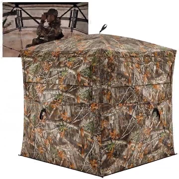 Tienda de campaña de camuflaje para caza y pesca con visión de 270 grados