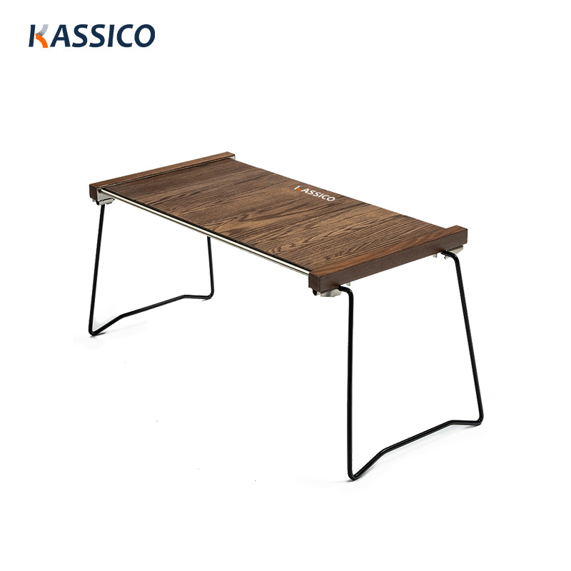 Mesa plegable de madera de nogal para picnic al aire libre, estilo cebra, para barbacoa, patio, playa y jardín