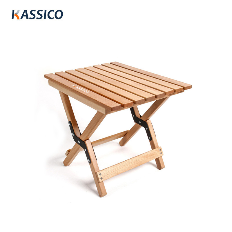 Taburete plegable de madera pequeño - Wooden Camp Maza