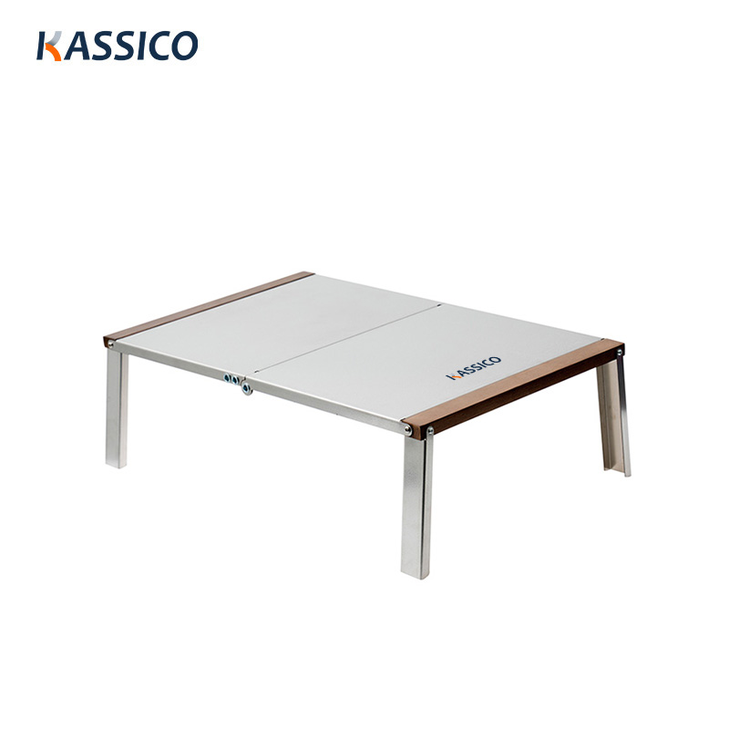 Mini mesa de té y café de aluminio para acampar, hacer mochilerismo y senderismo