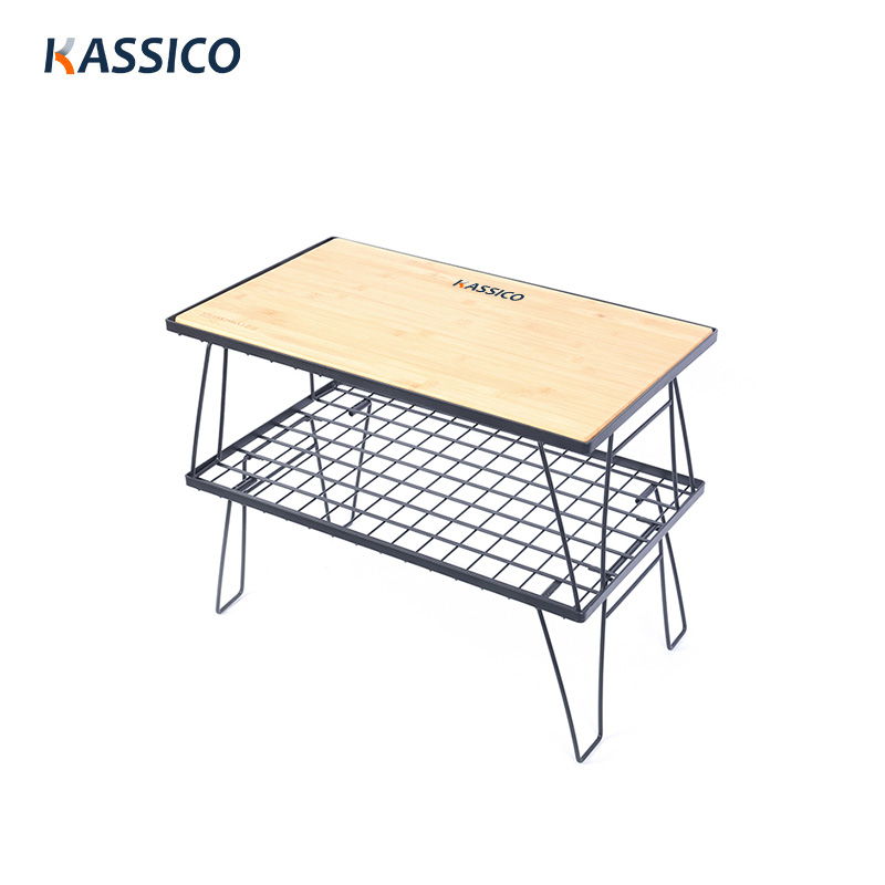 Mesa plegable de rejilla para picnic y acampada