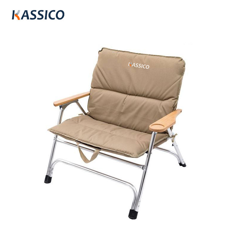 Sillones plegables de aluminio para acampar en invierno con cojín grueso