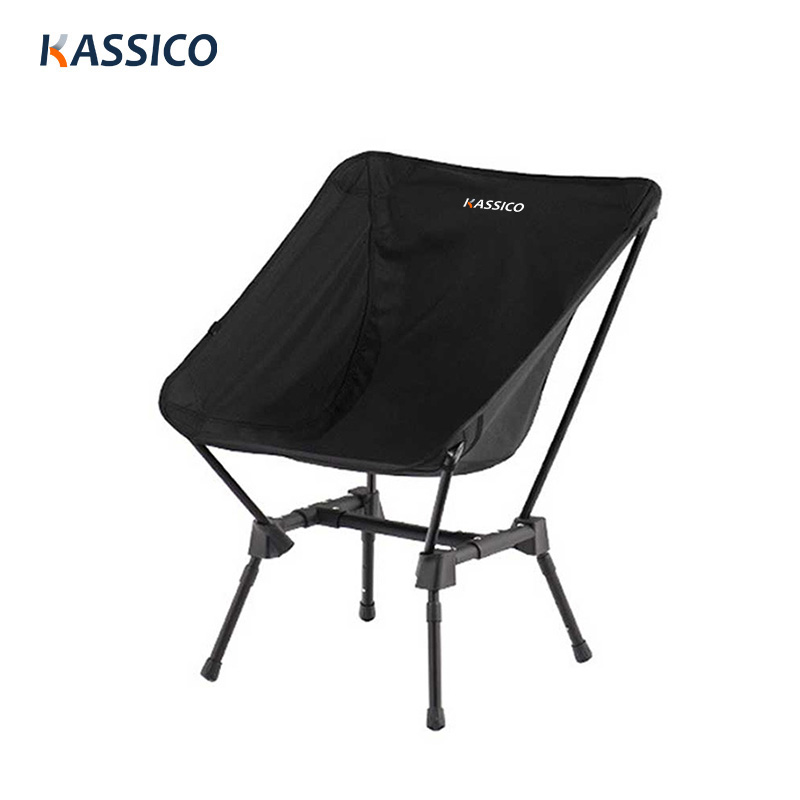 Silla portátil para acampar y hacer mochileros: altura y ángulo de asiento ajustables