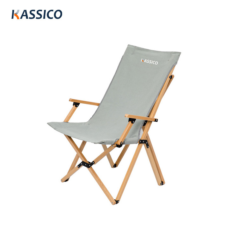 Silla plegable de madera maciza para exteriores con soporte de mariposa