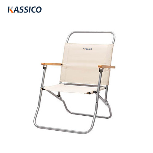 Silla plegable glamping de aluminio para exteriores con respaldo
