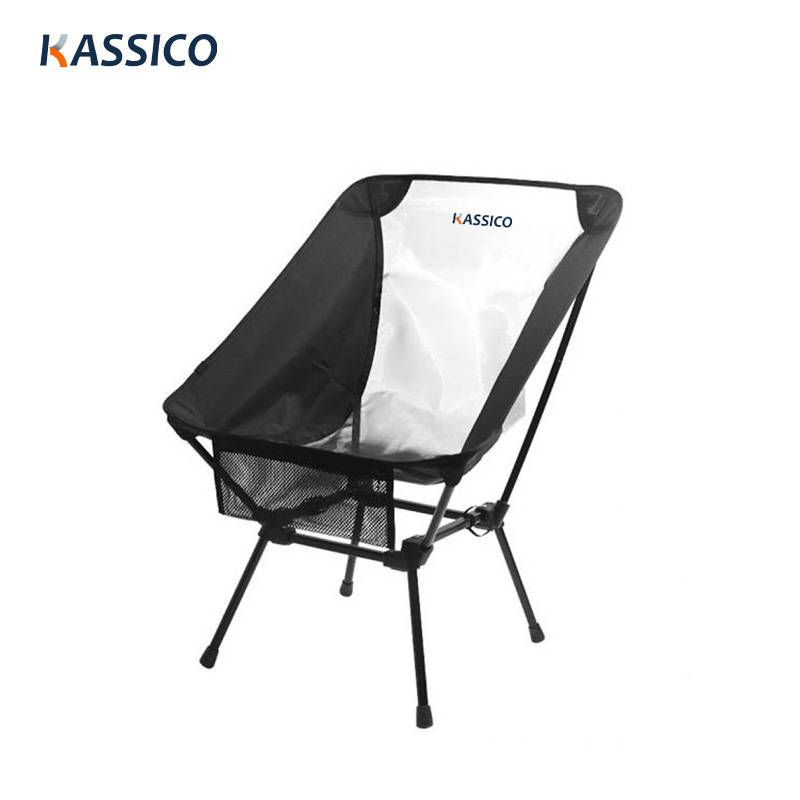 Silla de camping plegable para exteriores con mochila de malla transparente