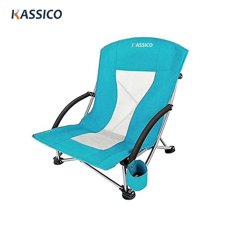 Silla de camping ligera, plegable y baja para playa