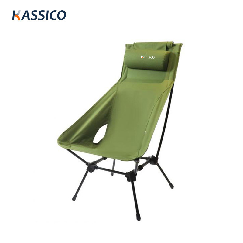 Silla de camping portátil de aluminio con respaldo alto - Sillas de senderismo plegables para exteriores