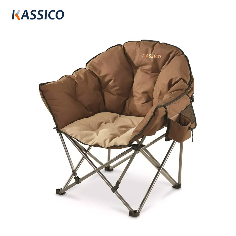 Silla de playa acolchada de gran tamaño para acampar: silla redonda para jardín Moon