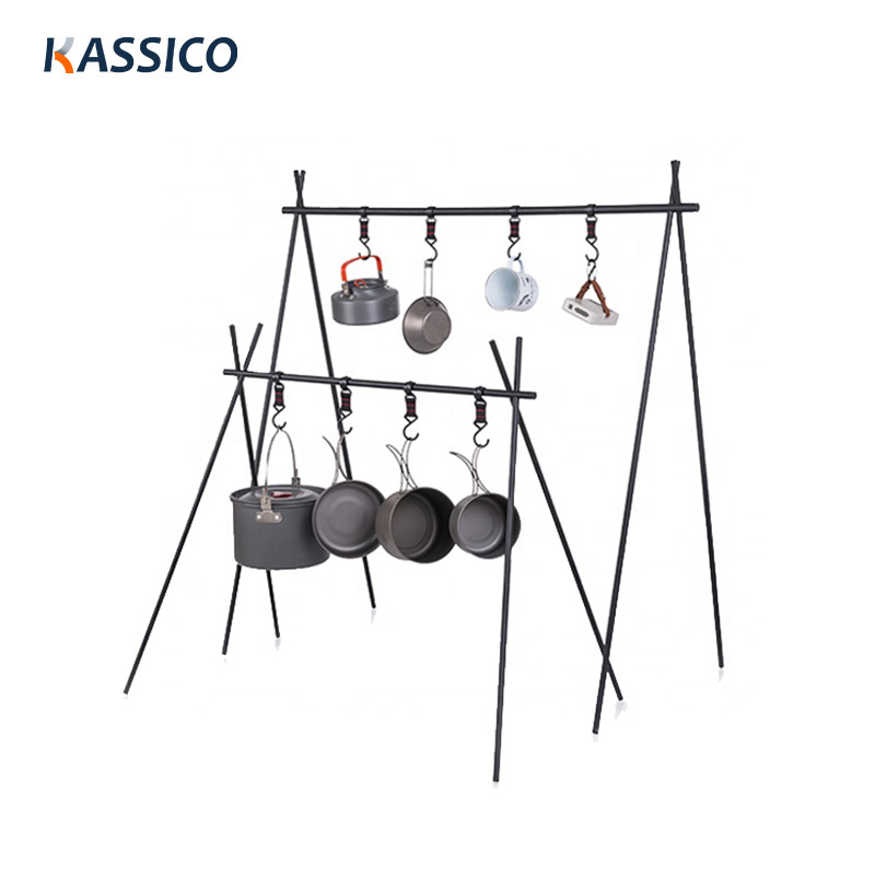 Estante colgante de aluminio para utensilios de cocina para acampar al aire libre
