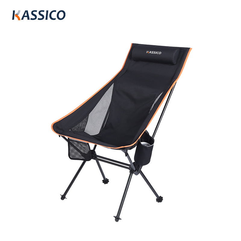 Silla plegable para acampar | Ultraligera, portátil, respaldo alto