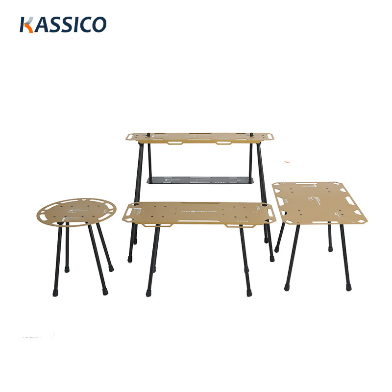 Mesa táctica plegable de aluminio ultraligera para acampar