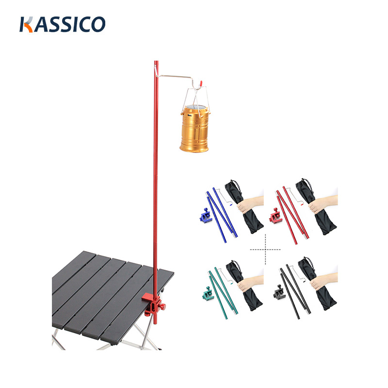 Soporte de luz de camping plegable de aluminio para exteriores