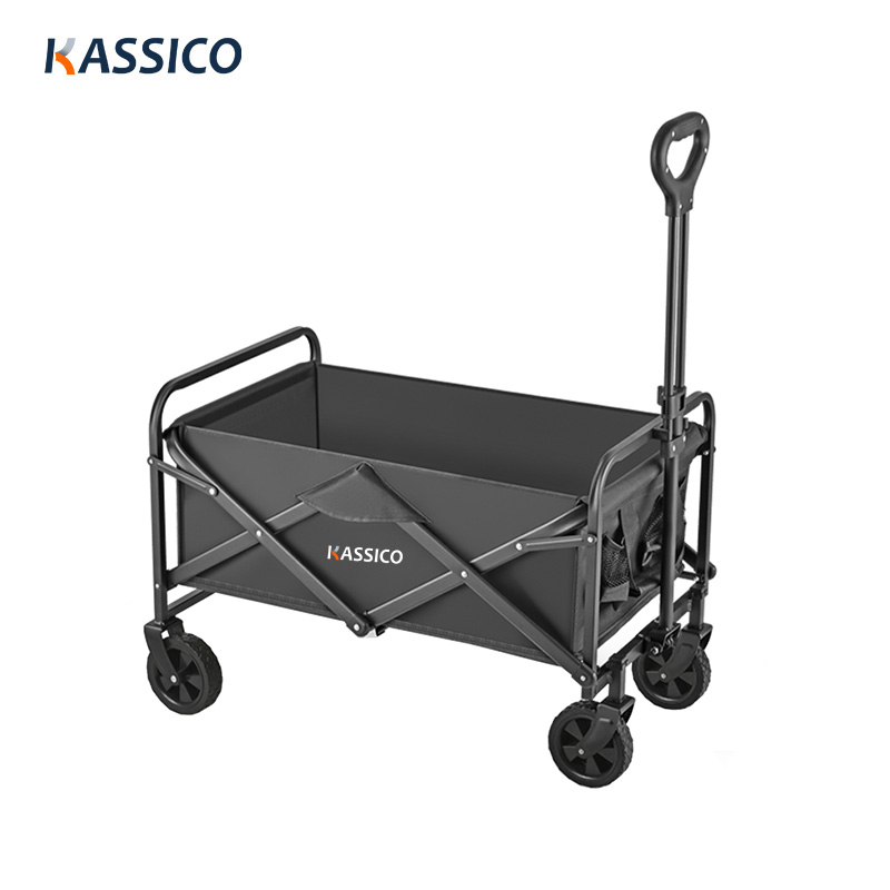 Carro de camping plegable de 80 l con ruedas de PU de 5" para jardín y playa
