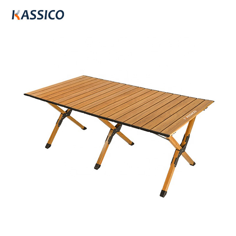 Mesa de camping enrollable plegable de aluminio para exteriores, picnic, barbacoa y viajes