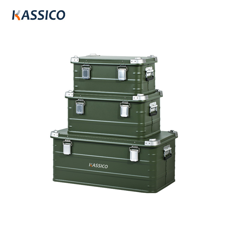 Cajas de almacenamiento de aluminio para acampar al aire libre