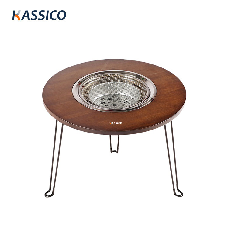 Mesa de picnic ultraligera plegable para acampar, redonda, para beber y hacer barbacoas
