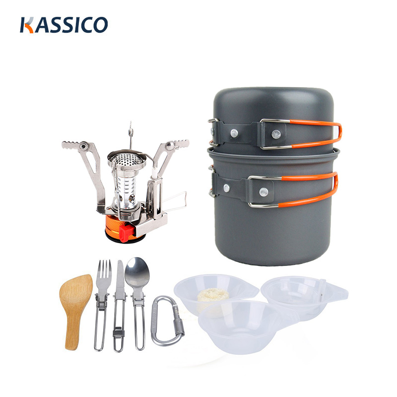Juego de utensilios de cocina para acampar de 11 piezas: juego de cocina plegable para exteriores