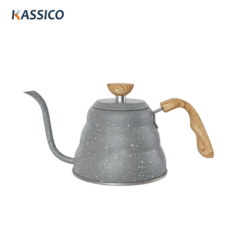 Cafetera y tetera para acampar de 1 l, larga y estrecha, para exteriores