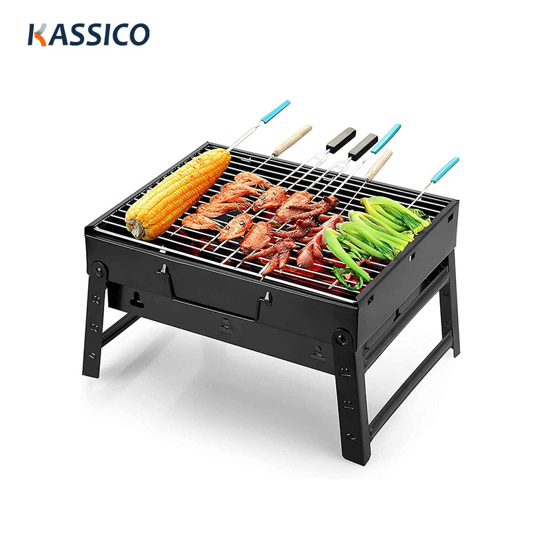 Parrilla de carbón plegable portátil para acampar al aire libre