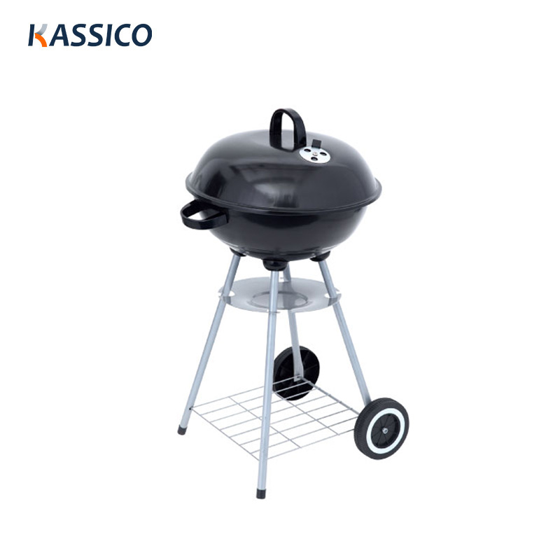 Parrilla de carbón para barbacoa de 18" con forma de tetera negra para exteriores y patios