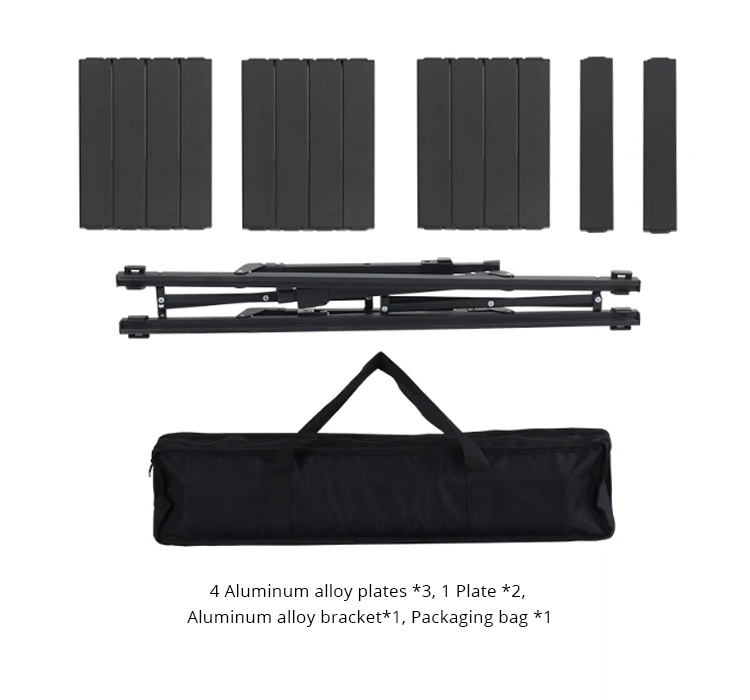 Mesa de picnic portátil IGT negra para exteriores, camping, barbacoa y jardín