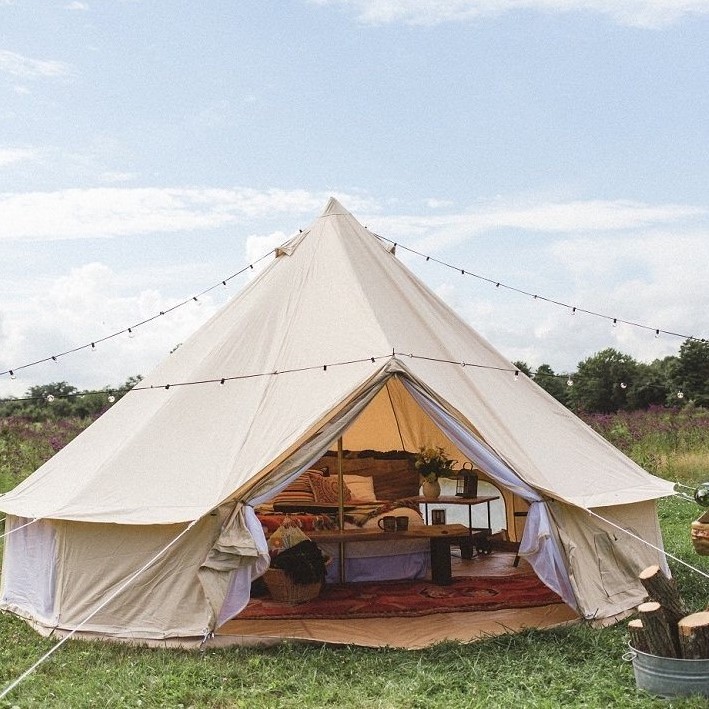 Tienda de campaña de lona de algodón de lujo - Tienda de campaña tipo yurta glamping