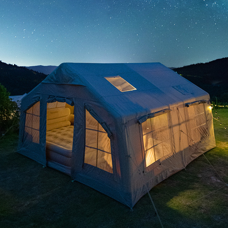Tienda inflable grande de dos habitaciones para casa, tienda para fiestas para varias personas