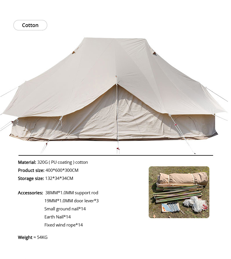 Tienda de campaña Emperor Yurt de 24 m² para camping y glamping