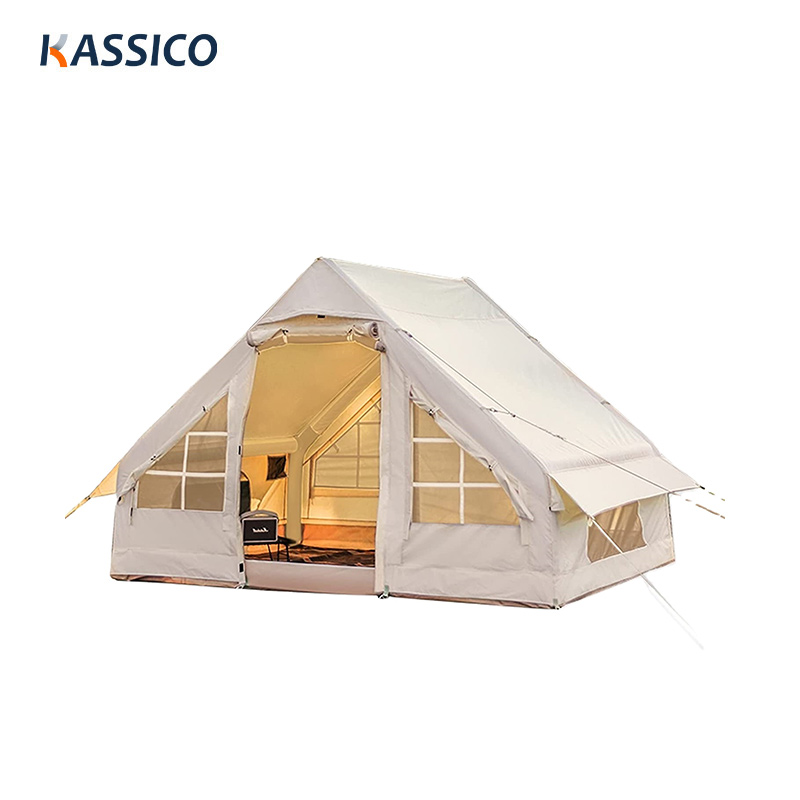 Tienda inflable de lona de lujo glamping de 6.3/12㎡ con poste de aire