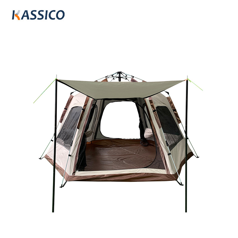 Tienda de campaña familiar hexagonal de apertura rápida para exteriores