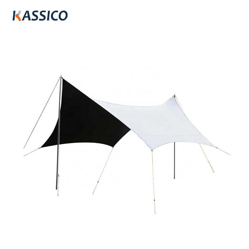 Toldo de vinilo para acampar con forma de mariposa: refugio para carpa impermeable con protección solar UPF 50