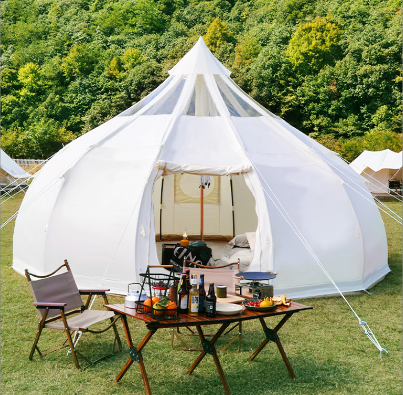 Tienda de campaña Waterdrop Lotus Bell de 4 m, 5 m y 6 m para camping, campamentos y complejos turísticos