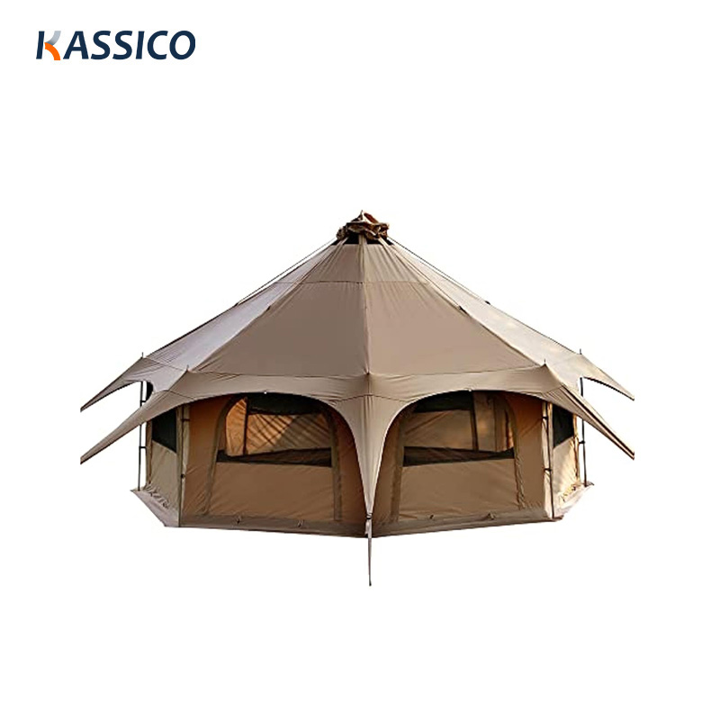Tienda de campaña glamping tipo yurta de doble capa
