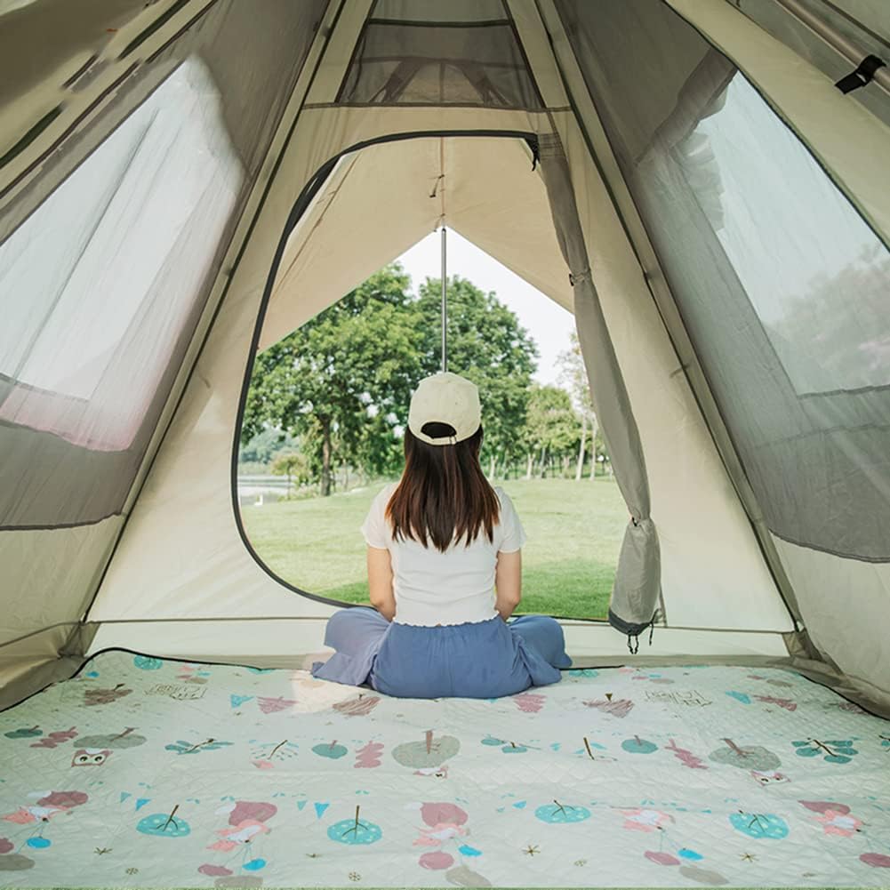 Tienda de campaña tipo tipi de doble capa con dosel para viajes, pícnic y festivales