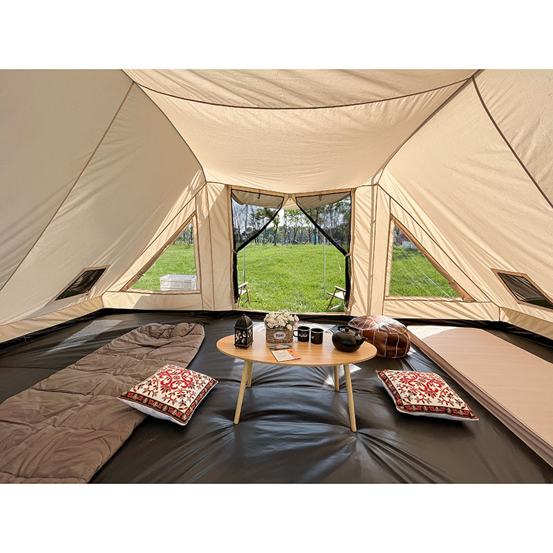 Tiendas de campaña glamping familiares tipo túnel de lona de algodón