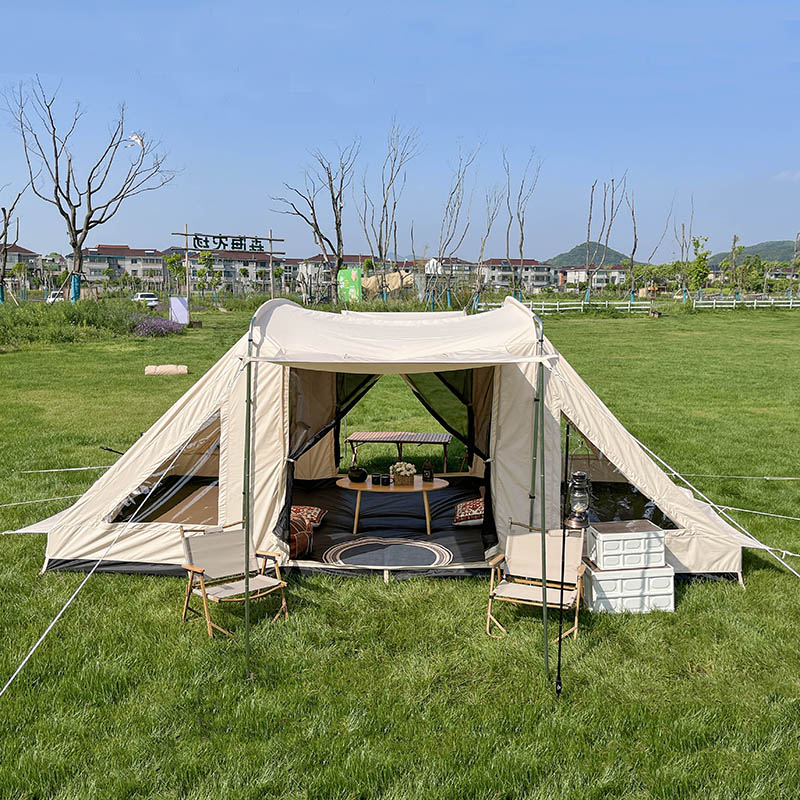 Tiendas de campaña glamping familiares tipo túnel de lona de algodón