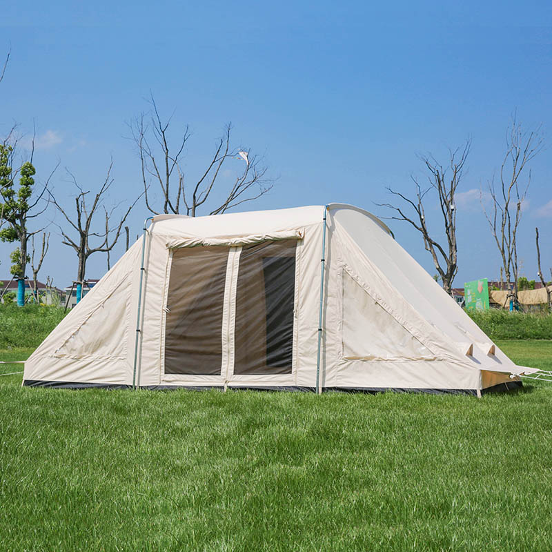 Tiendas de campaña glamping familiares tipo túnel de lona de algodón