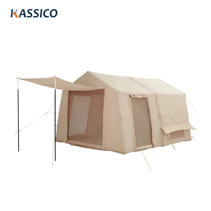 Tienda de campaña inflable automática para glamping de 12 m² y dos habitaciones