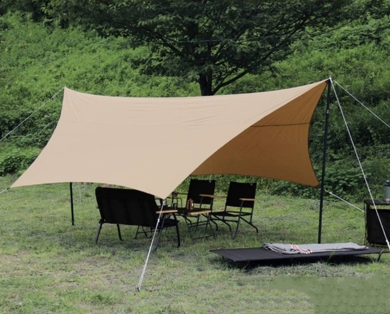 Tienda de campaña al aire libre con toldo y lona con protección UV