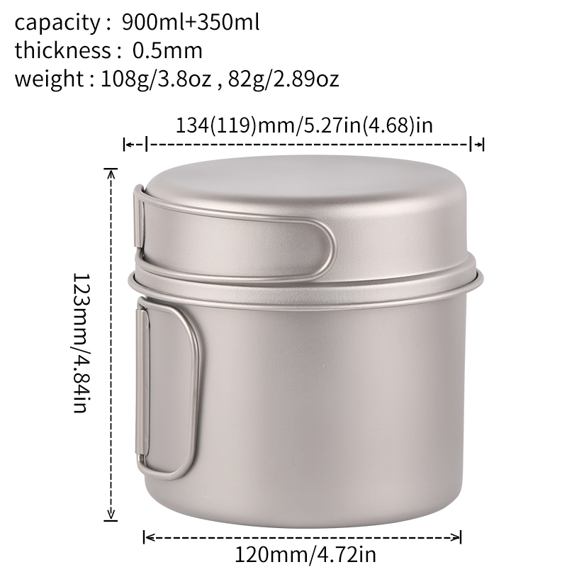 Juego de ollas de titanio Taza de titanio