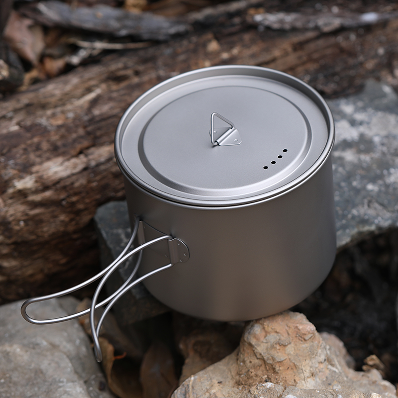 Olla de titanio con asa de asa 900ml 1100ml 1600ml